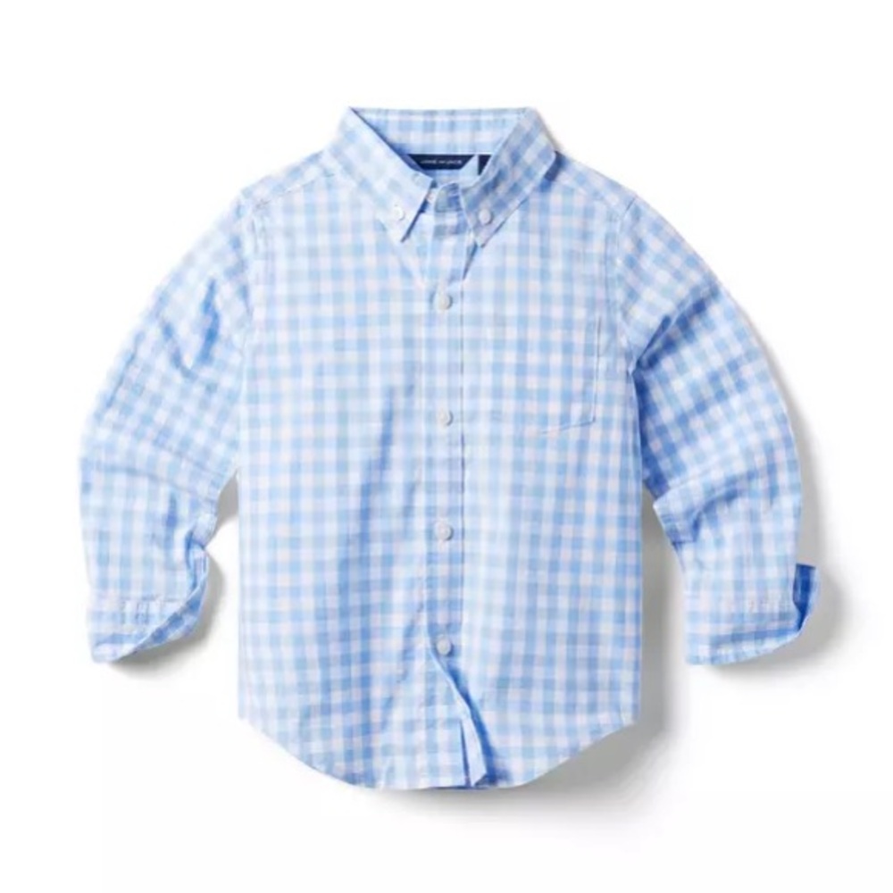 Janie and Jack Gingham Poplin Shirt - size 5